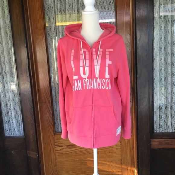 Old Navy LOVE San Francisco pink pull over hoodie - Picture 1 of 6